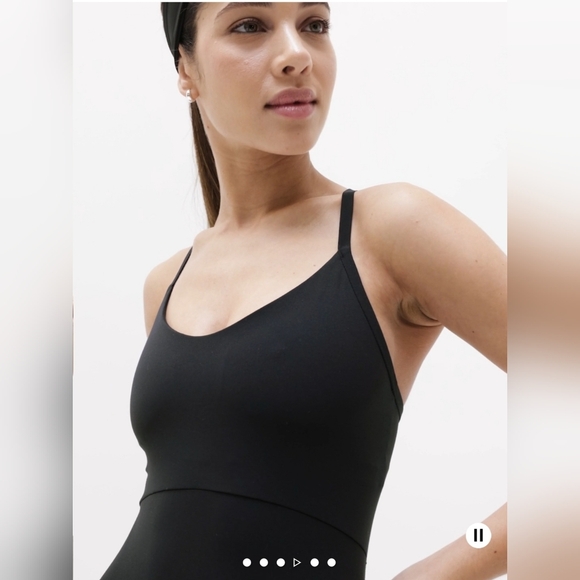 NWT Black Athleta Transcend 7/8 Strappy Bodysuit Size S - Picture 2 of 5